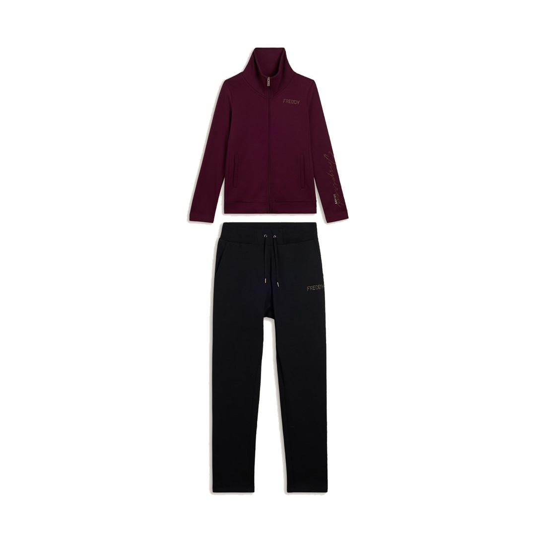 Tuta Sportiva Collo Alto e Scritta Con Strass F25WTRK4 K92N FREDDY 