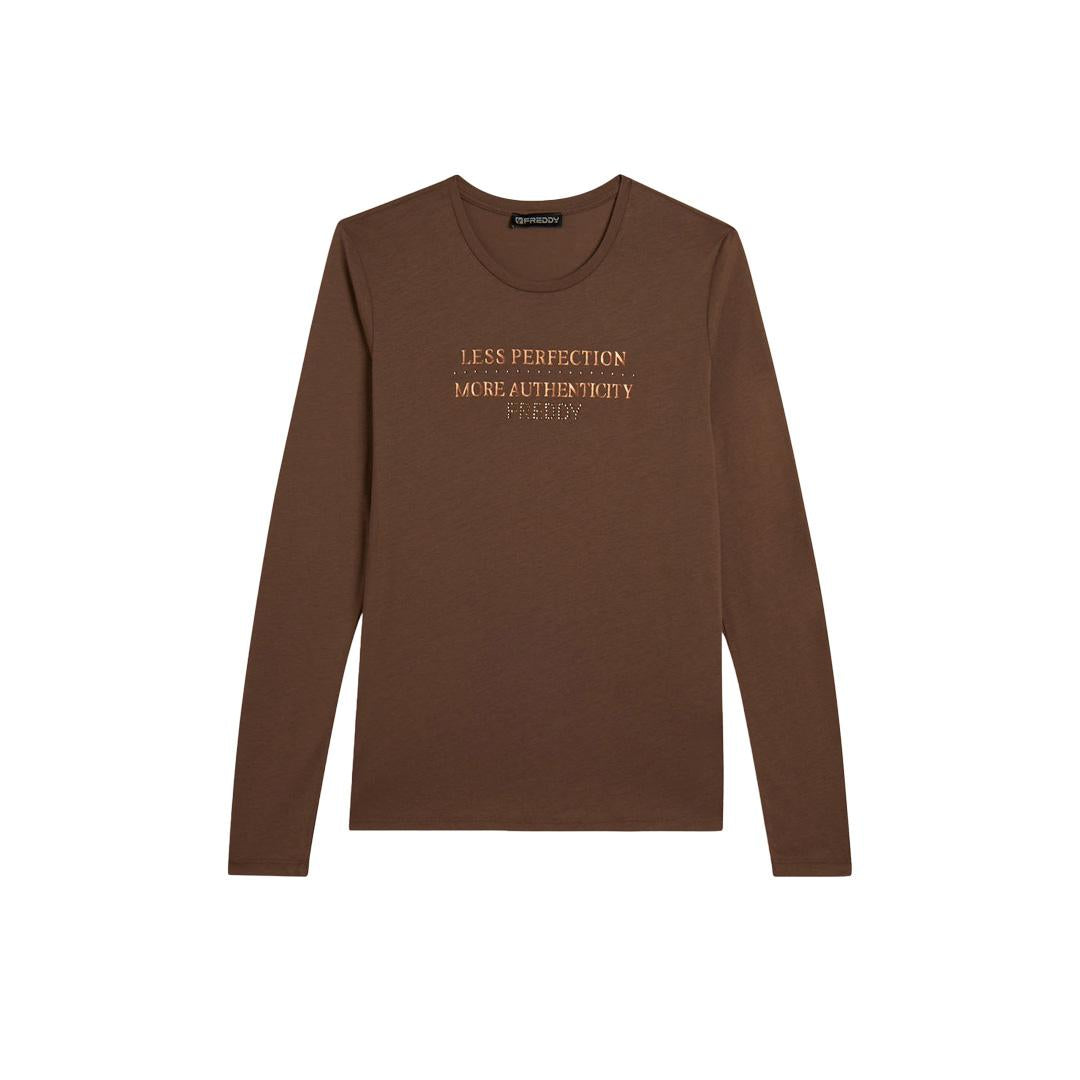 Maglia Maniche Lunghe Con Grafica Metallizzata Donna F25WCXT3 Z59 FREDDY 