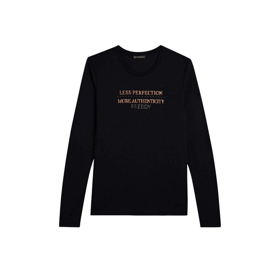 Maglia Maniche Lunghe Con Grafica Metallizzata Donna F25WCXT3 N FREDDY 